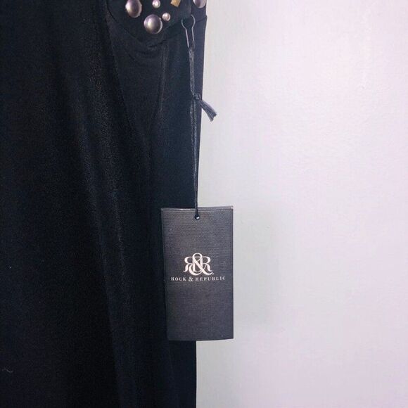 Vintage Y2K Rock and Republic Womens Dress Size L Black Studded Sleeveless Scoop - Picture 5 of 8